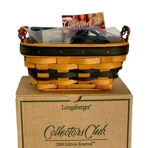 2000 NIB Longaberger Collectors Club Renewal Basket, Liner & Protector Combo